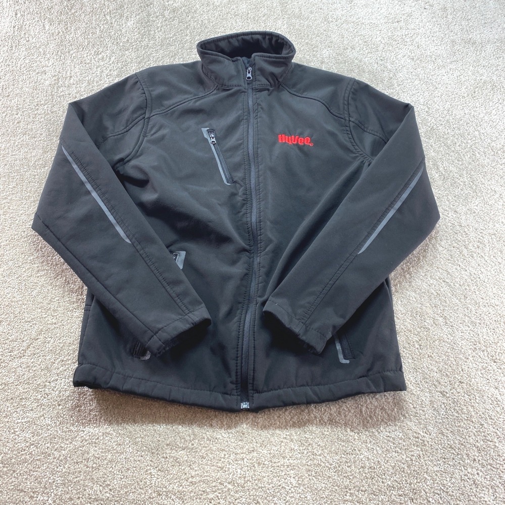 Threads Signature Collection Jacket Mens Small Black Hy-Vee Softshell Zip